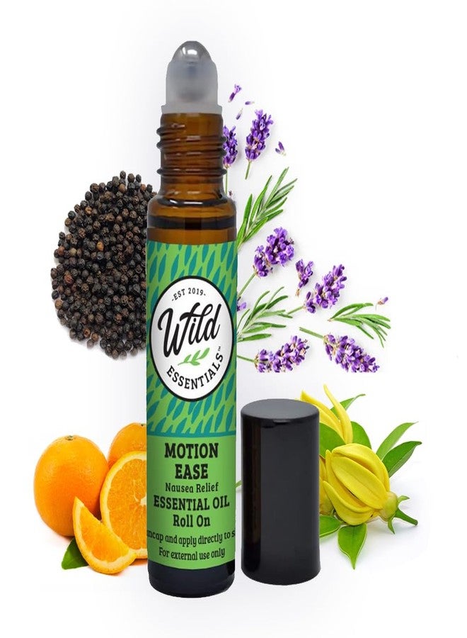 mEssentials Wild Essentials Motion Ease Essential Oil Roll On, 10ml Motion Sickness, Nausea, Upset Stomach, Vertigo, Dizzy, Seasick, Carsick, Made with Organic Jojoba Oil, Ready to Use, Moisturizer, All Natural - Image 1